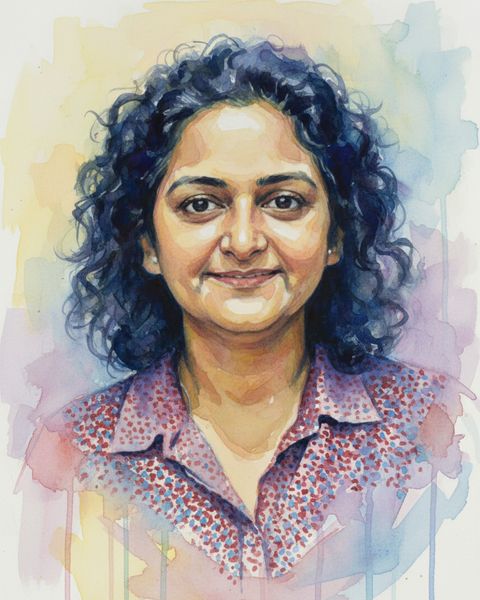 Watercolour portrait of Shivani Maudgal Datta, ESG Practice Lead, EaselESG